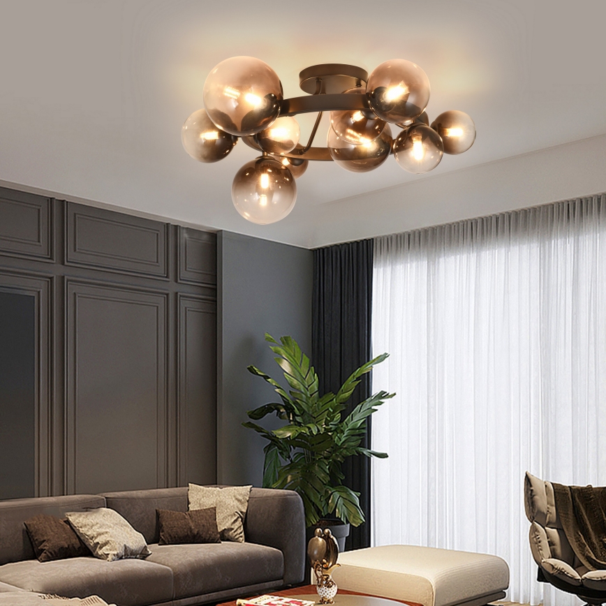 Brilagi - LED pritrjen lestenec MILLA 10xG9/3W/230V rjava/dimna rjava