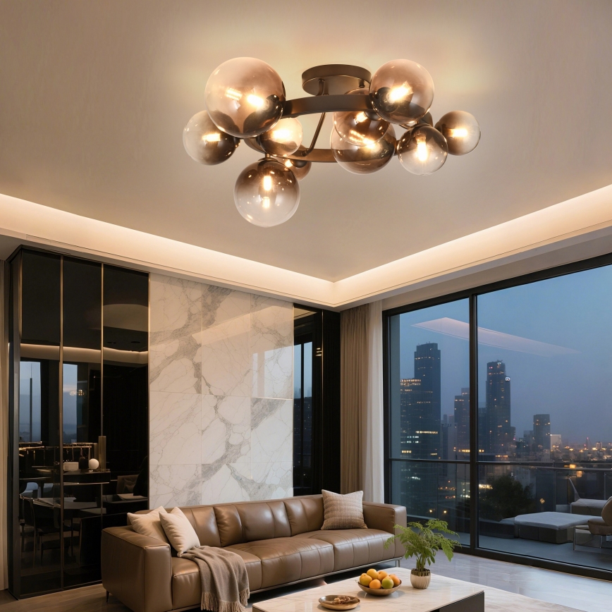 Brilagi - LED pritrjen lestenec MILLA 10xG9/3W/230V rjava/dimna rjava