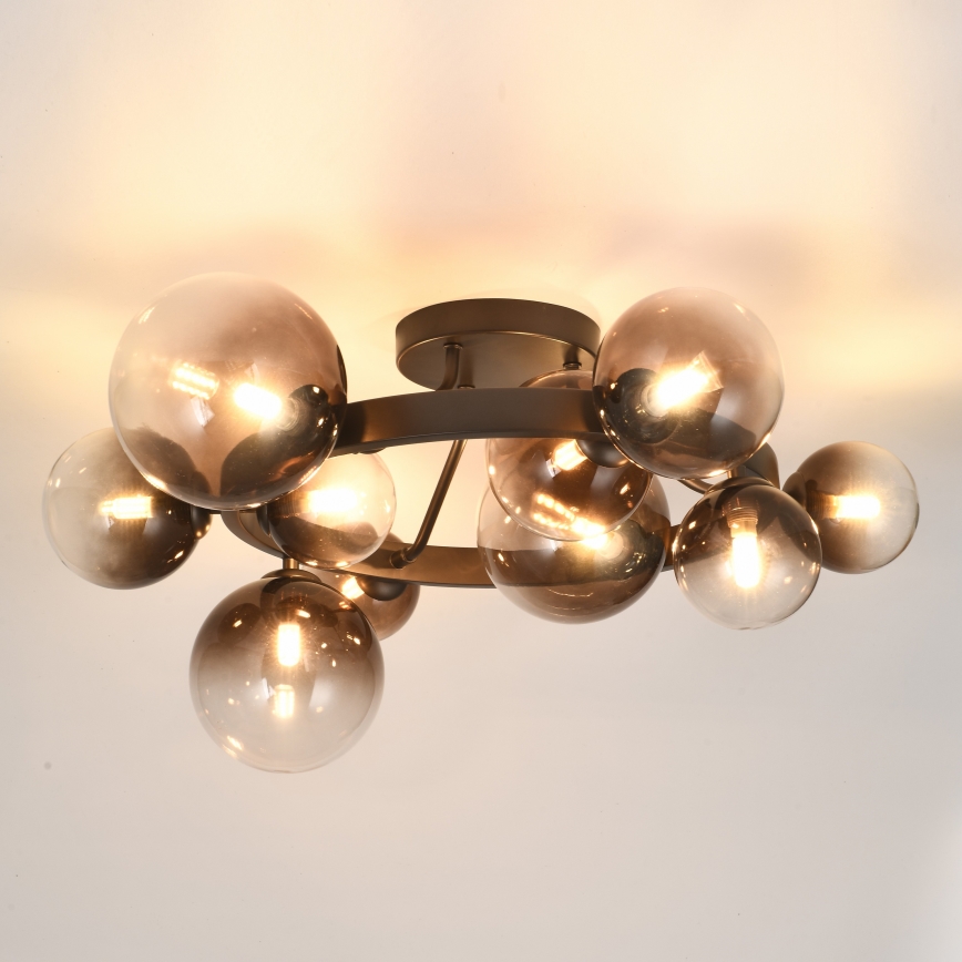 Brilagi - LED pritrjen lestenec MILLA 10xG9/3W/230V rjava/dimna rjava