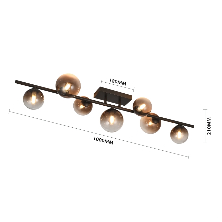 Brilagi - LED pritrjen lestenec MILLA 7xG9/3W/230V rjava/zadimljena rjava