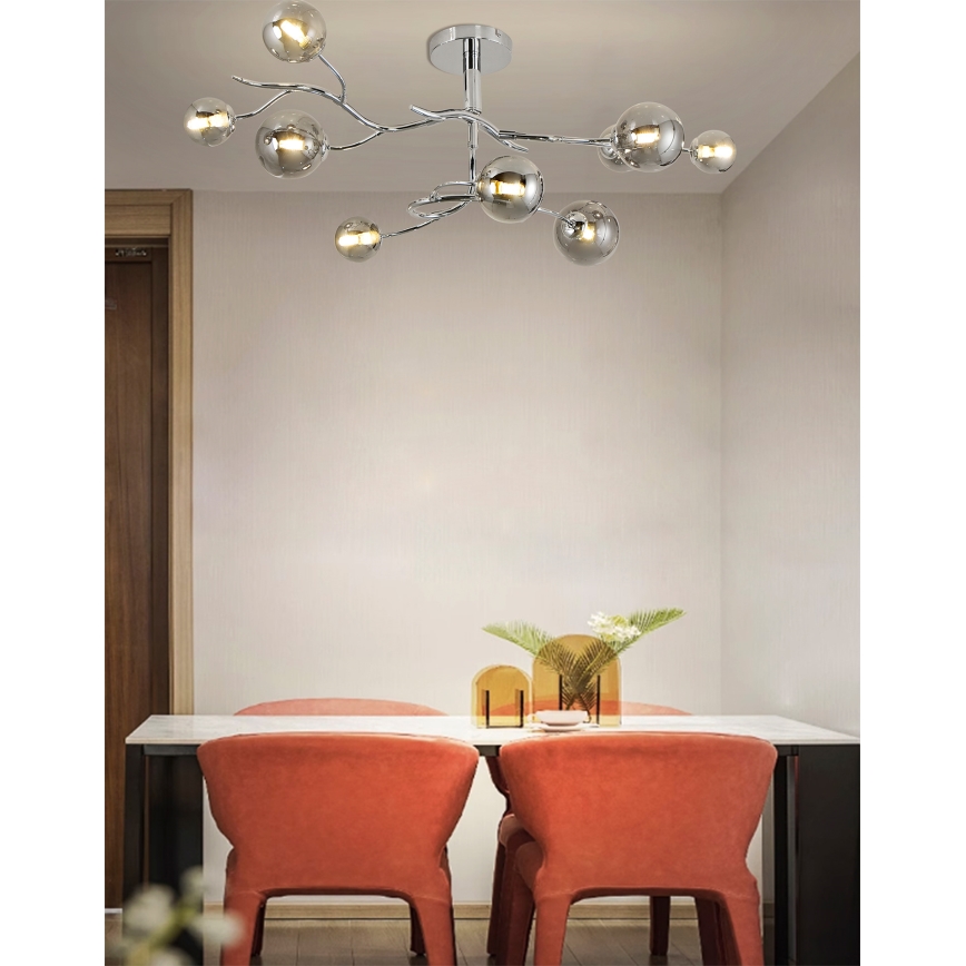 Brilagi - LED pritrjen lestenec MISTEL 9xG9/3W/230V črni krom/dimljeno steklo