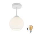 BRILAGI - LED pritrjen lestenec RETRO GLASS 1xE27/60W/230V pr. 15 cm bela