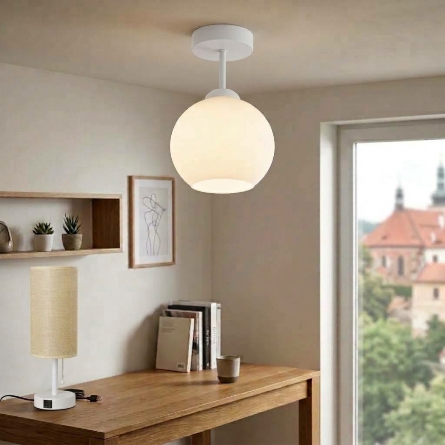 BRILAGI - LED pritrjen lestenec RETRO GLASS 1xE27/60W/230V pr. 15 cm bela