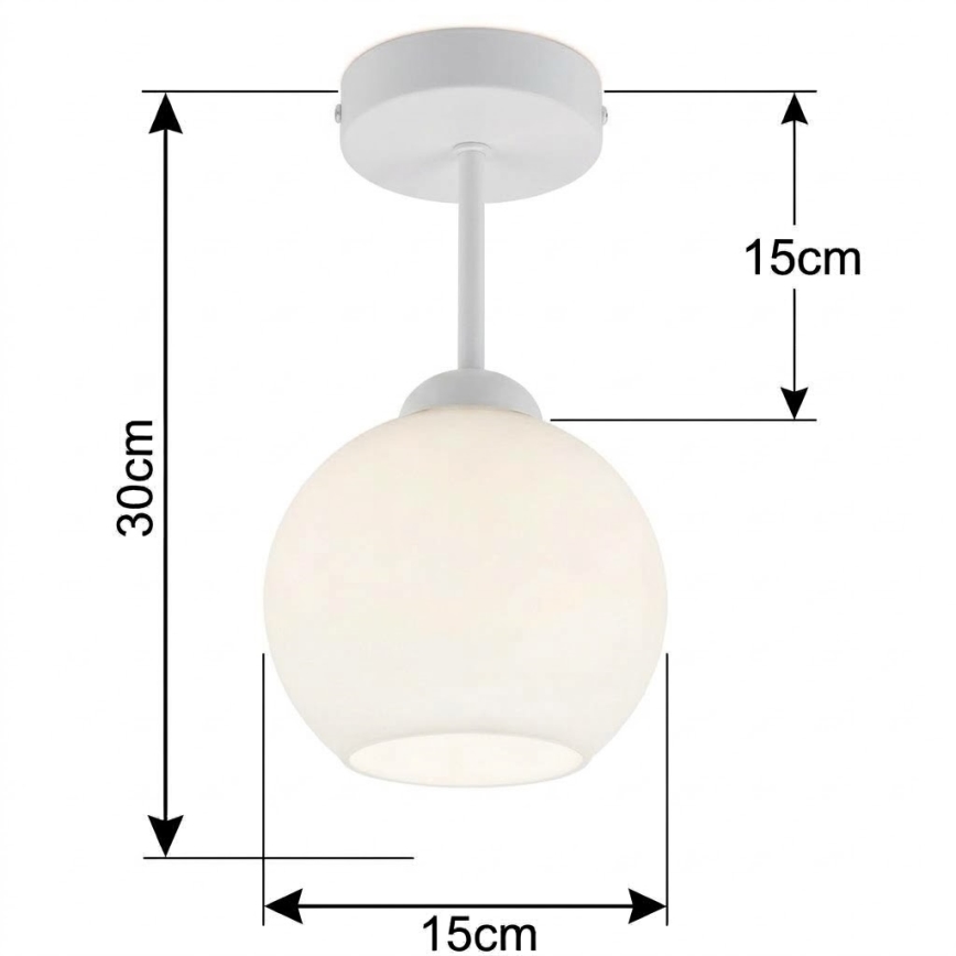 BRILAGI - LED pritrjen lestenec RETRO GLASS 1xE27/60W/230V pr. 15 cm bela