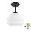 BRILAGI - LED pritrjen lestenec RETRO GLASS 1xE27/60W/230V, premer 20 cm, črna/bela