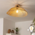 BRILAGI - LED pritrjen stropni lestenec CERIA BOHO, 1xE27/40W/230V, premer 50 cm, rjava/hrast