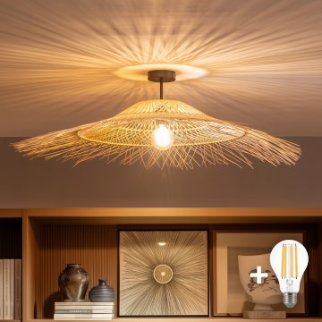 Brilagi - LED pritrjen stropni lestenec CERIA BOHO 1xE27/60W/230V premer 100 cm črna/bež