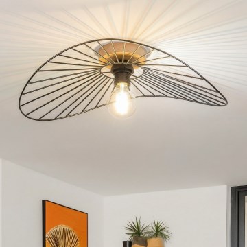 Brilagi - LED pritrjen stropni lestenec CERIA WIRE 1xE27/40W/230V 40x56 cm črna/hrast