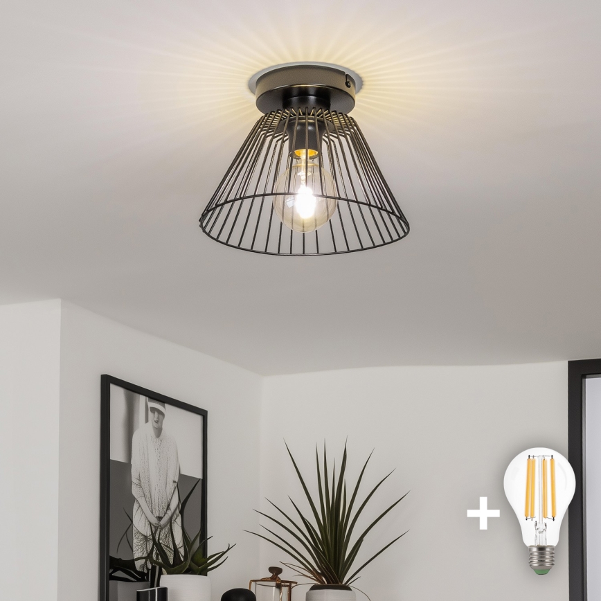 Brilagi - LED pritrjen stropni lestenec CERIA WIRE 1xE27/40W/230V premer 21 cm črna