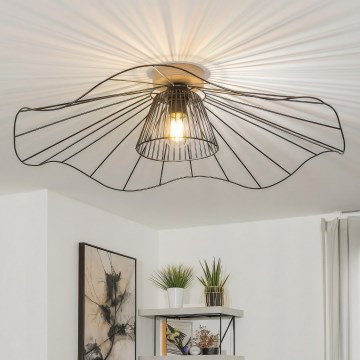 Brilagi - LED pritrjen stropni lestenec CERIA WIRE 1xE27/40W/230V premer 80 cm črna/hrast