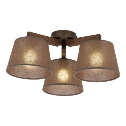 BRILAGI - LED pritrjen stropni lestenec LATTE 3xE27/15W/230V borovica/rjava