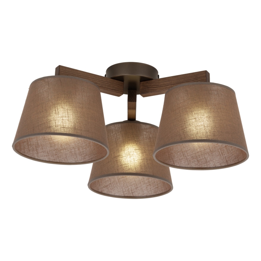 BRILAGI - LED pritrjen stropni lestenec LATTE 3xE27/15W/230V borovica/rjava