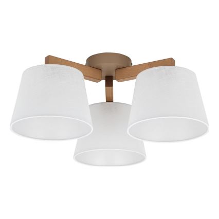 BRILAGI - LED pritrjen stropni lestenec LATTE SABIA 3xE27/15W/230V borovica/bela