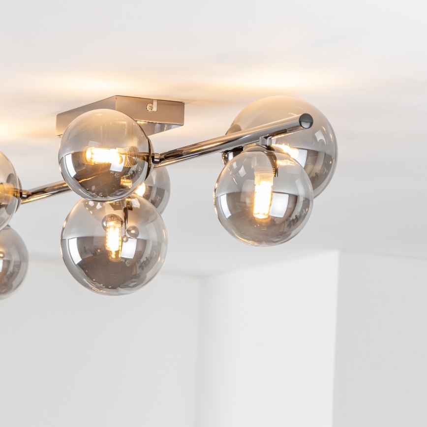 Brilagi - LED pritrjen stropni lestenec MILLA 7xG9/3W/230V, črni krom / dimno steklo