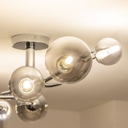 Brilagi - LED pritrjen stropni lestenec MISTEL 6xG9/3W/230V črni krom/dimno