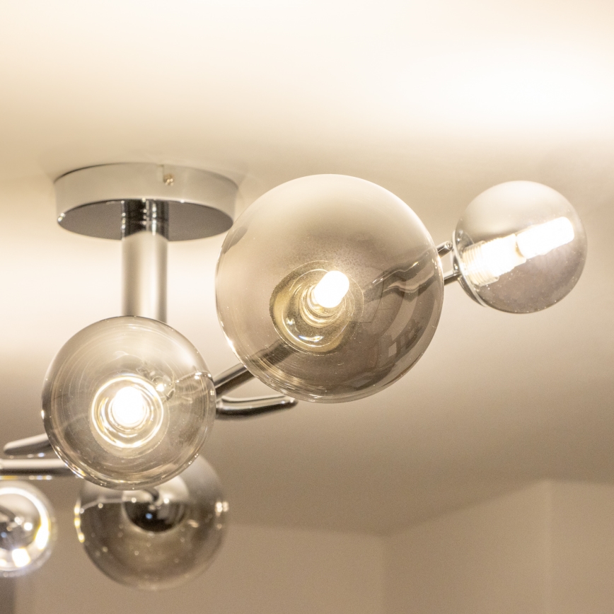 Brilagi - LED pritrjen stropni lestenec MISTEL 6xG9/3W/230V črni krom/dimno