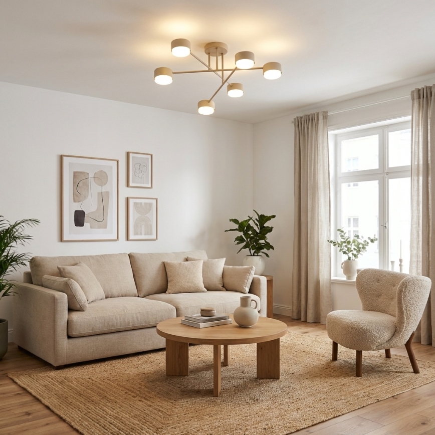 Brilagi - LED pritrjen stropni lestenec MONO 6xGX53/30W/230V bež
