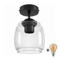 BRILAGI - LED Pritrjen stropni lestenec RETRO GLASS 1xE27/60W/230V premer 26 cm črna/zadimljena siva
