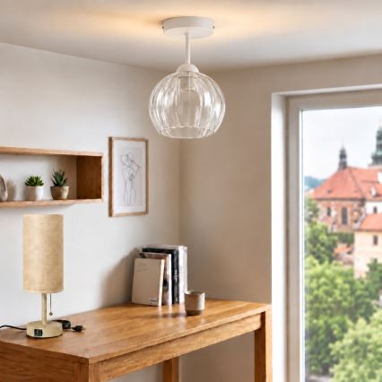 BRILAGI - LED pritrjen stropni lestenec RETRO GLASS 1xE27/60W/230V Ø 25 cm bela/prozorna