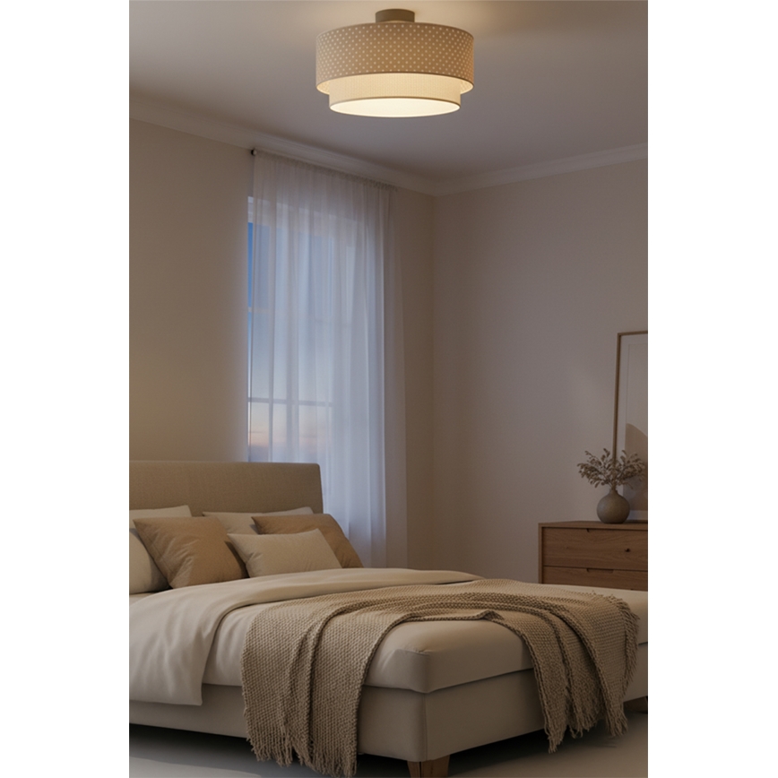Brilagi - LED nadgradni lestenec BOHO BOBO 1xE27/10W/230V premer 40 cm pikice bež/krem