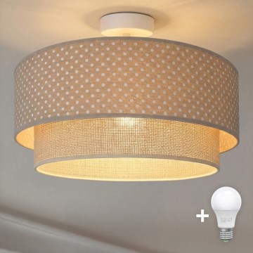 Brilagi-LED pritrjena stropna svetilka BOHO BOBO 1xE27/60W/230V premer 40 cm, s pikicami, bež/krem