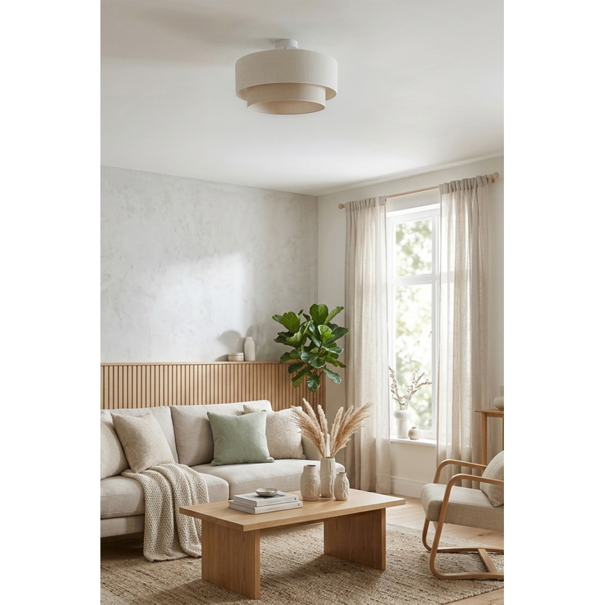 Brilagi - LED pritrjena stropna svetilka BOHO ECO 1xE27/10W/230V, premer 40 cm, kremna