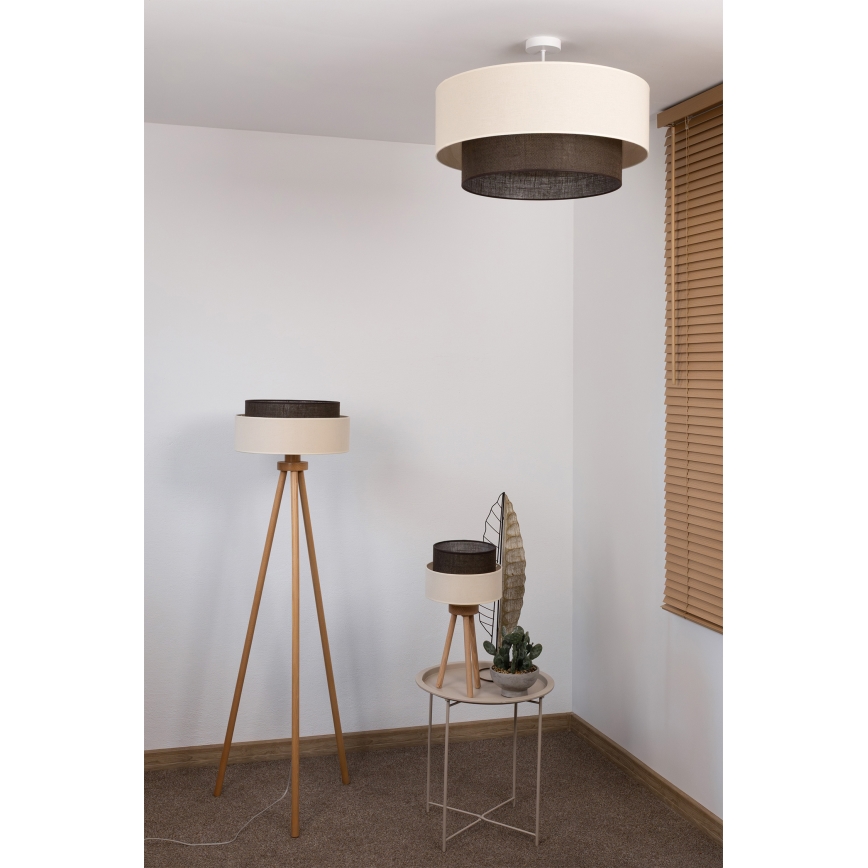 Brilagi - LED pritrjena stropna svetilka BOHO STYLE 3xE27/15W/230V Ø 60 cm kremna/rjava