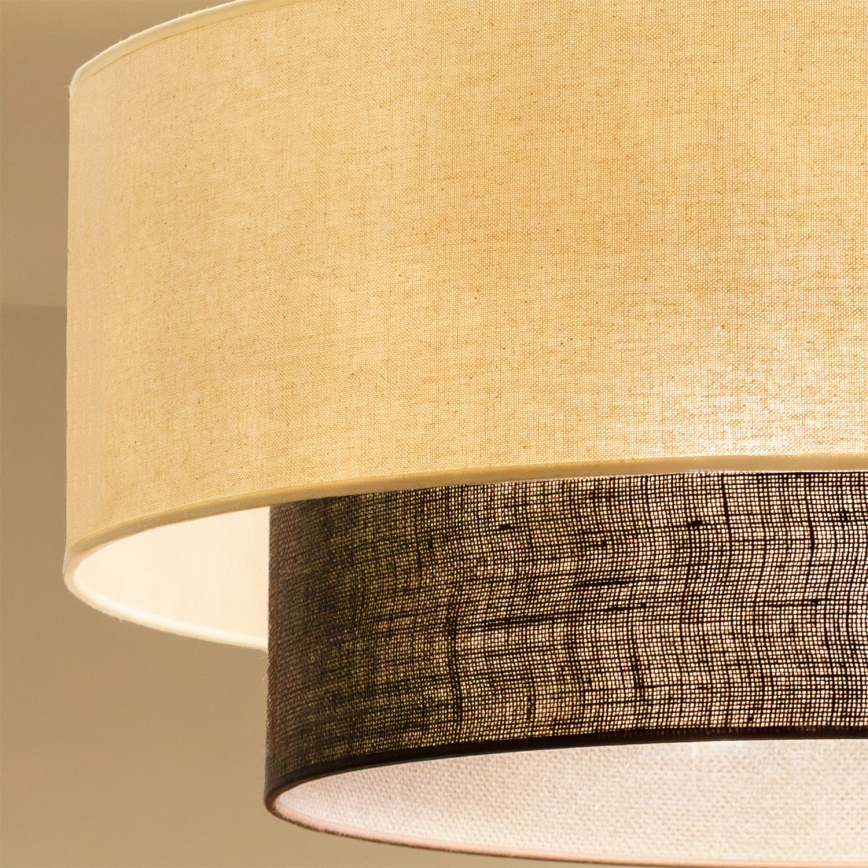 Brilagi - LED pritrjena stropna svetilka BOHO STYLE 3xE27/15W/230V Ø 60 cm kremna/rjava