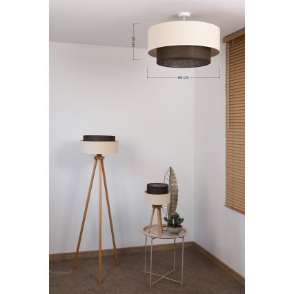 Brilagi - LED pritrjena stropna svetilka BOHO STYLE 3xE27/15W/230V Ø 60 cm kremna/rjava