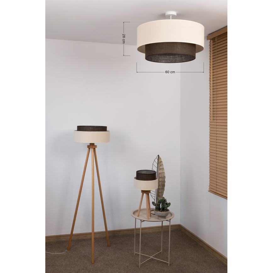 Brilagi - LED pritrjena stropna svetilka BOHO STYLE 3xE27/15W/230V Ø 60 cm kremna/rjava