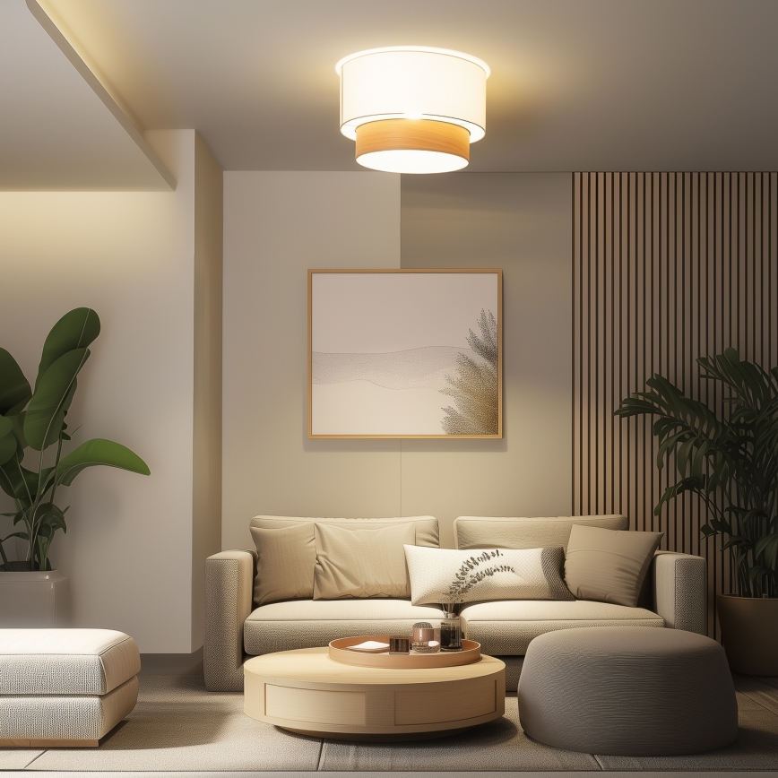 Brilagi - LED pritrjena stropna svetilka CERIA 1xE27/40W/230V, premer 50 cm, bela/bež