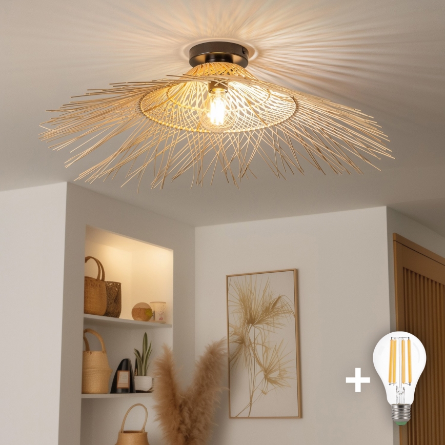 Brilagi - LED pritrjena stropna svetilka CERIA BOHO 1xE27/40W/230V, premer 100 cm, bambus