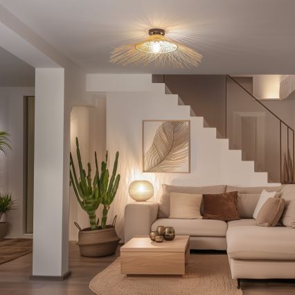 Brilagi - LED pritrjena stropna svetilka CERIA BOHO 1xE27/40W/230V, premer 100 cm, bambus