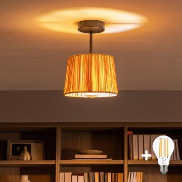 Brilagi - LED pritrjena stropna svetilka CERIA BOHO 1xE27/60W/230V, premer 20 cm, črna/rafija