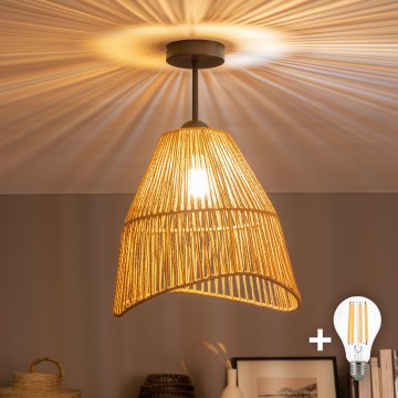 Brilagi - LED pritrjena stropna svetilka CERIA BOHO 1xE27/60W/230V premer 30 cm črna/rjava