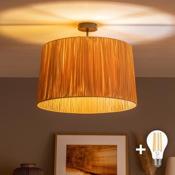 Brilagi - LED pritrjena stropna svetilka CERIA BOHO 1xE27/60W/230V, premer 50 cm, črna/rafija