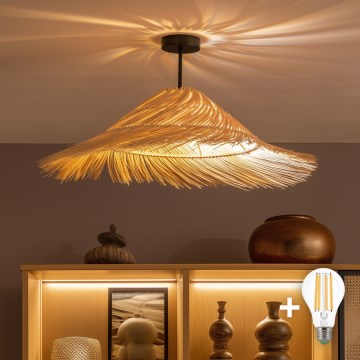 Brilagi - LED pritrjena stropna svetilka CERIA BOHO 1xE27/60W/230V, premer 70 cm, črna/bež