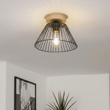 Brilagi - LED pritrjena stropna svetilka CERIA WIRE 1xE27/40W/230V premer 30 cm črna/hrast