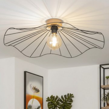 Brilagi - LED pritrjena stropna svetilka CERIA WIRE 1xE27/40W/230V, premer 80 cm, črna/hrast