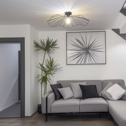 Brilagi - LED pritrjena stropna svetilka CERIA WIRE 1xE27/40W/230V premer 80 cm črna