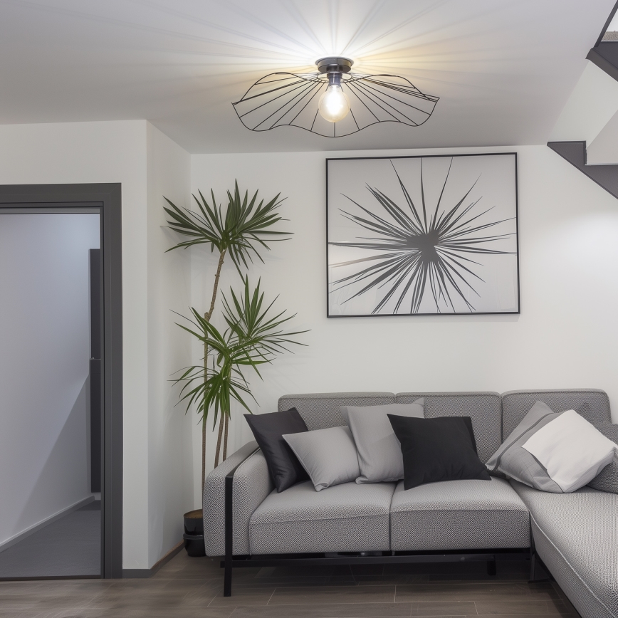 Brilagi - LED pritrjena stropna svetilka CERIA WIRE 1xE27/40W/230V premer 80 cm črna