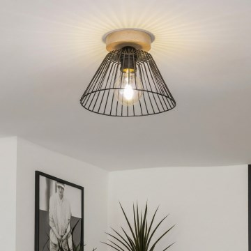 Brilagi - LED pritrjena stropna svetilka CERIA WIRE 1xE27/40W/230V Ø 21 cm črna/hrast