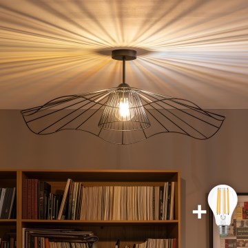 Brilagi - LED pritrjena stropna svetilka CERIA WIRE 1xE27/60W/230V Ø 80 cm črna