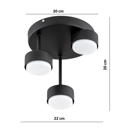 Brilagi - LED pritrjena stropna svetilka MONO 3xGX53/30W/230V črna
