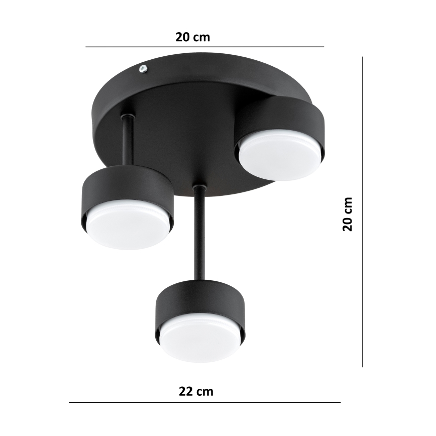 Brilagi - LED pritrjena stropna svetilka MONO 3xGX53/30W/230V črna