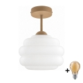 BRILAGI - LED pritrjena stropna svetilka RETRO GLASS 1xE27/60W/230V Ø 20 cm bež/bela