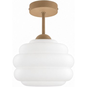 BRILAGI - LED pritrjena stropna svetilka RETRO GLASS 1xE27/60W/230V Ø 20 cm bež/bela
