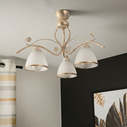 Brilagi - LED pritrjeni lestenec ANTICO 3xE27/60W/230V, bela patina