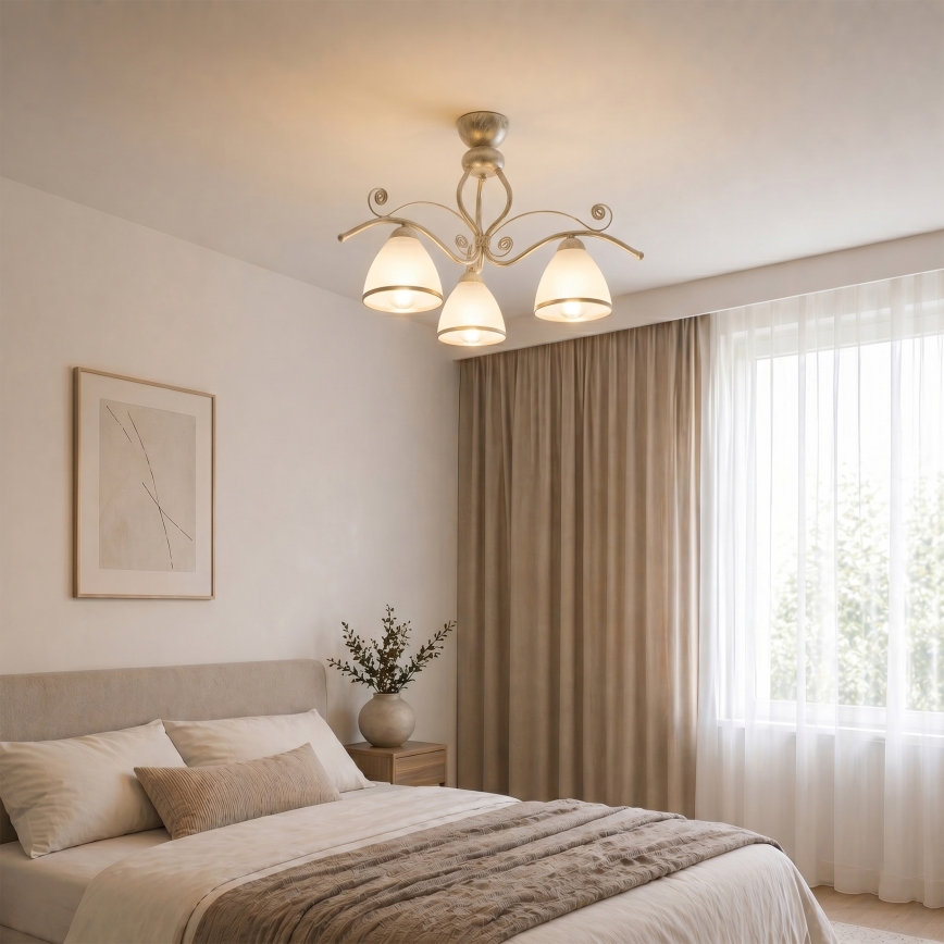 Brilagi - LED pritrjeni lestenec ANTICO 3xE27/60W/230V, bela patina