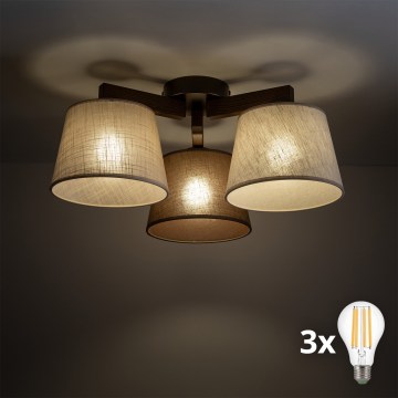 BRILAGI - LED pritrjeni lestenec LATTE 3xE27/15W/230V borovica/mešanica